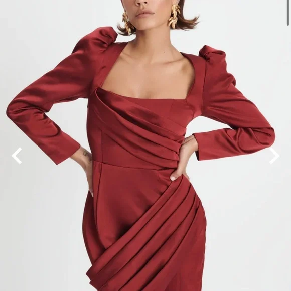 burgundy satin dress mini Burgundy Red Satin Mini Dress main image 0